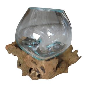 Glass on driftwood